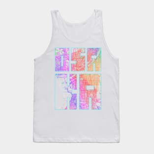 Osaka, Japan City Map Typography - Colorful Tank Top